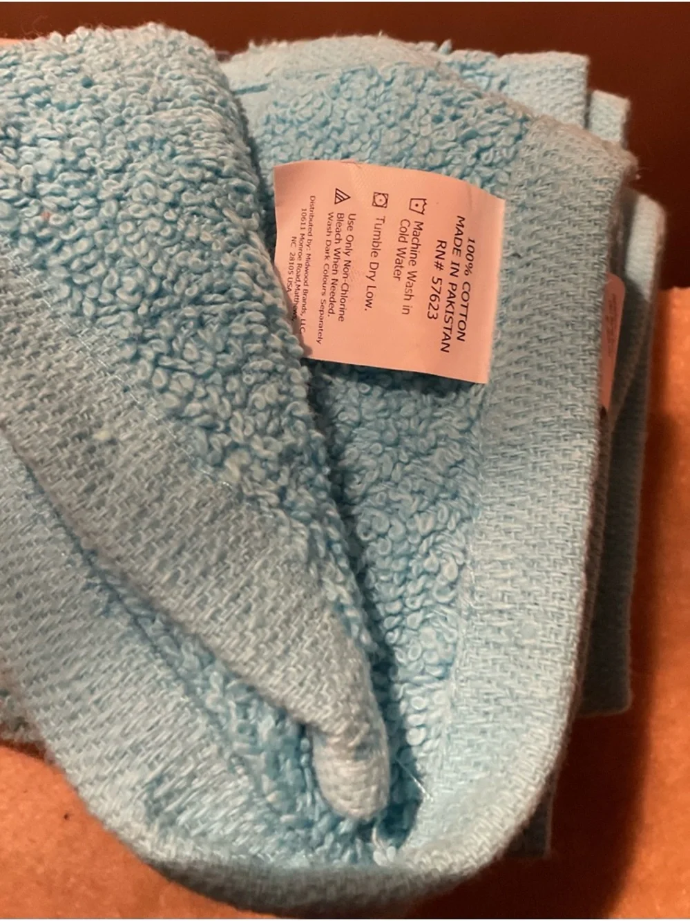 🆕🩵 Interior by Design Teal Blue Cotton Hand Towels - Set of 4